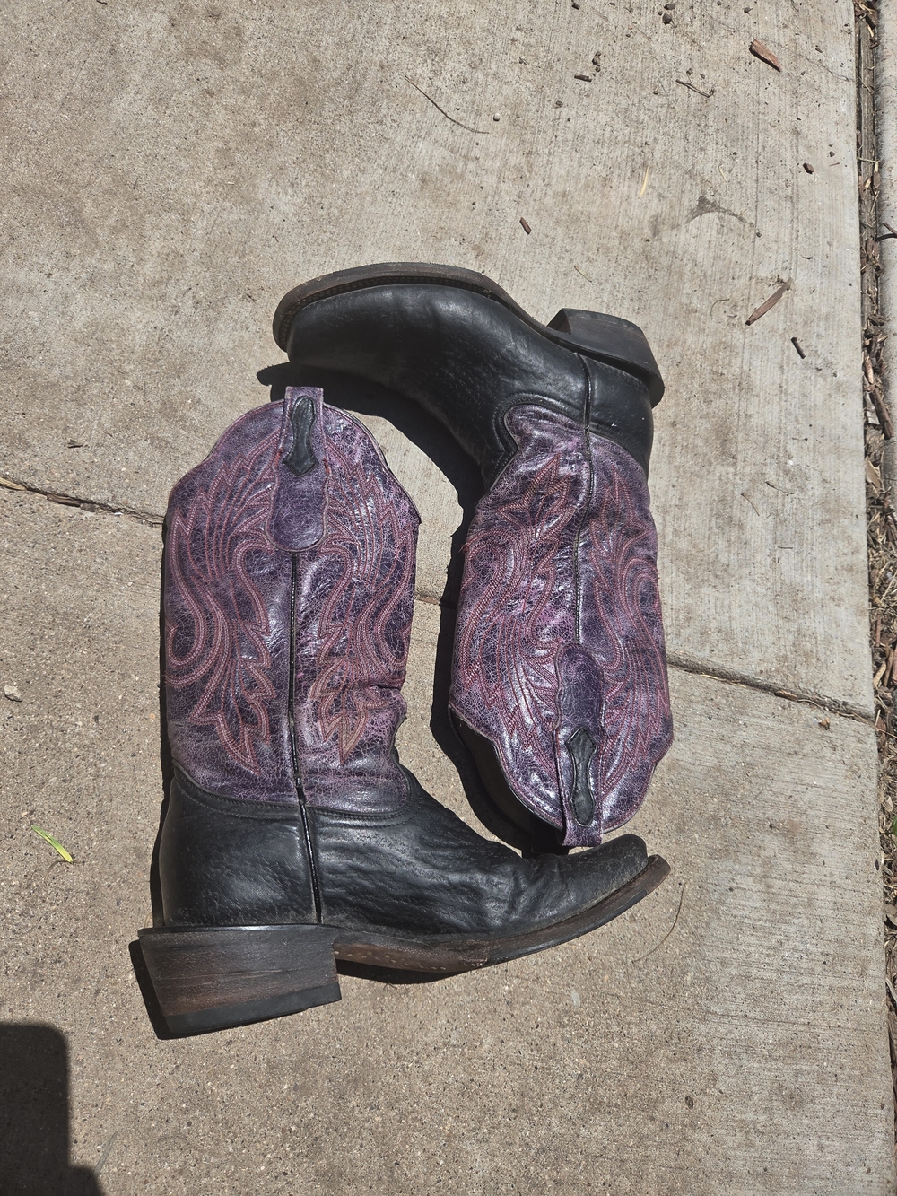 Serna WOMENS BLACK And PURPLE Cowboy Boots - Picture 6 of 8